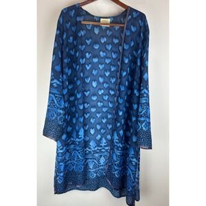 Maggie Shepherd Blue Cover Up Made In Australia Art‎ to wear Sz L